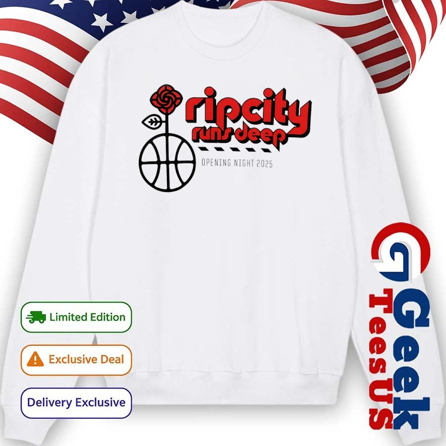 Rip City Runs Deep Opening Night 2025 shirt Unisex , , , Long Sleeve Tee