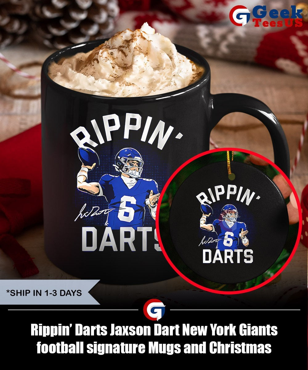Rippin’ Darts Jaxson Dart New York Giants football signature shirt Unisex , , , Long Sleeve Tee