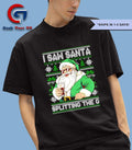 Santa Claus I saw Santa splitting the Guinness ugly Christmas shirt Unisex , , , Long Sleeve Tee