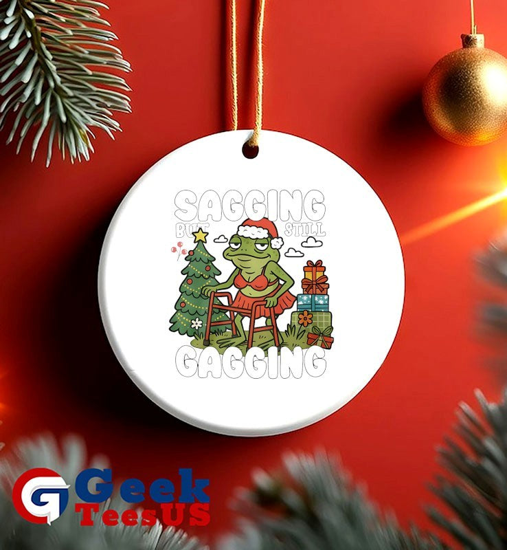 Santa Frog sagging but still gagging Christmas shirt Unisex , , , Long Sleeve Tee