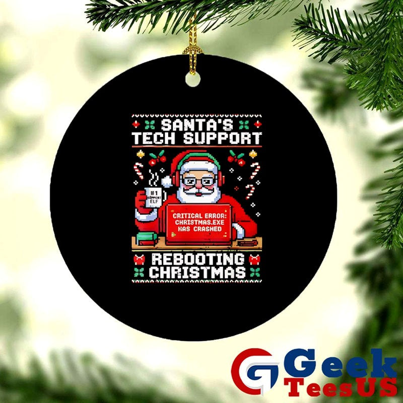 Santa’s Tech Support Rebooting ugly Christmas shirt Unisex , , , Long Sleeve Tee