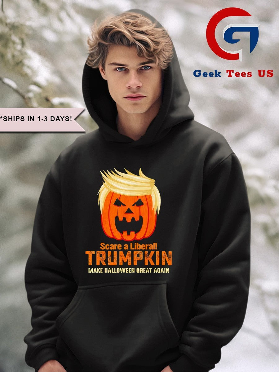 Scare a liberal Trumpkin MHGA Halloween 2025 shirt Unisex , , , Long Sleeve Tee