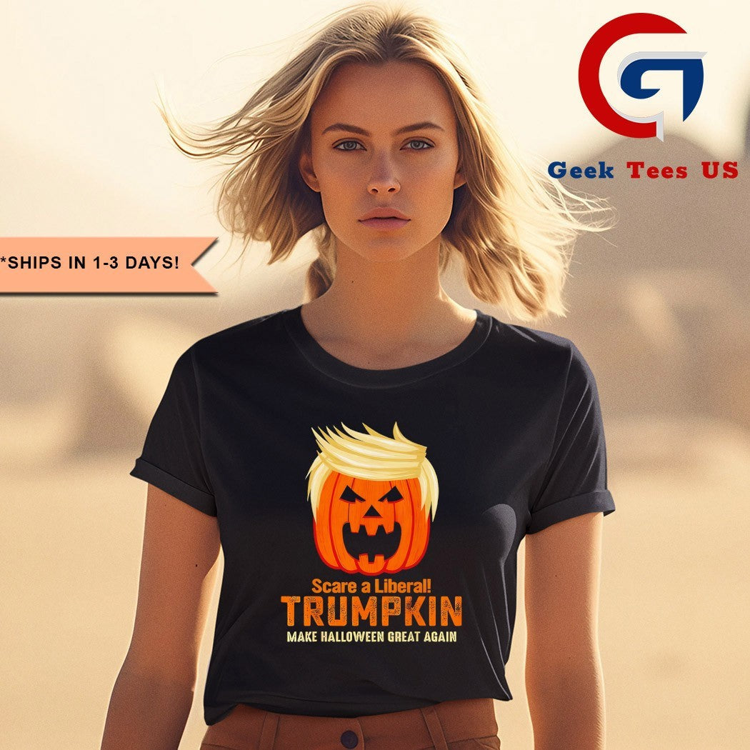 Scare a liberal Trumpkin MHGA Halloween 2025 shirt Unisex , , , Long Sleeve Tee