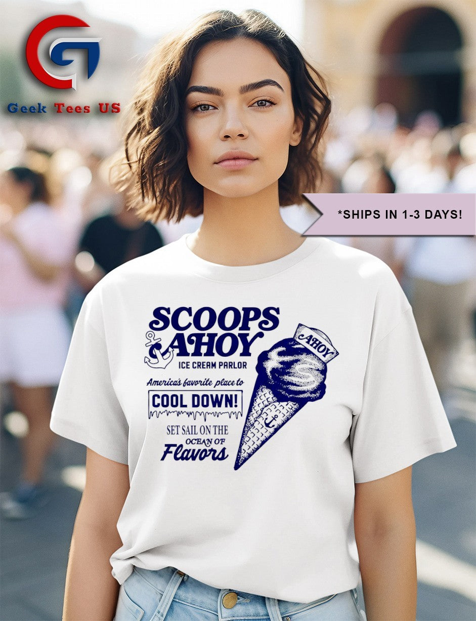Scoops Ahoy ice cream parlor shirt Unisex , , , Long Sleeve Tee