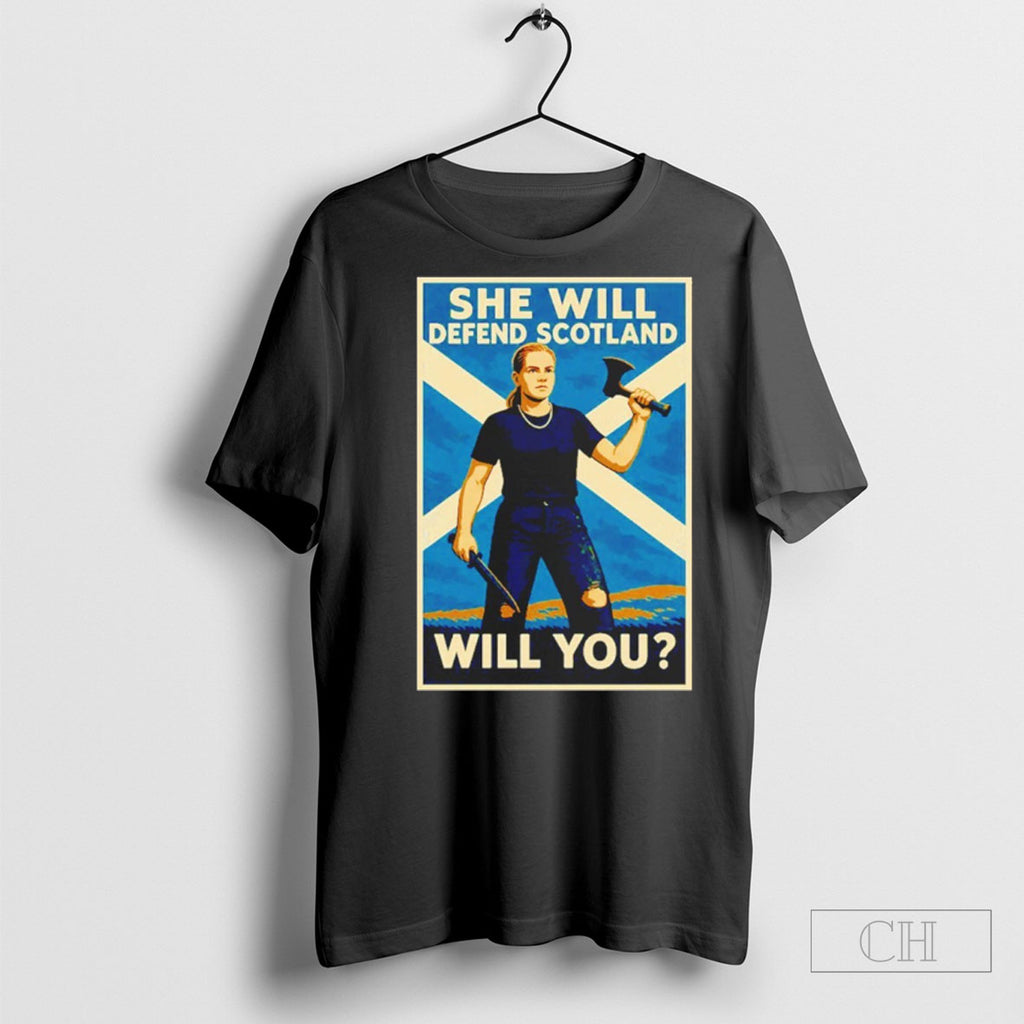 Scotland Knife Girl She Will Defend Scotland Will You Shirts