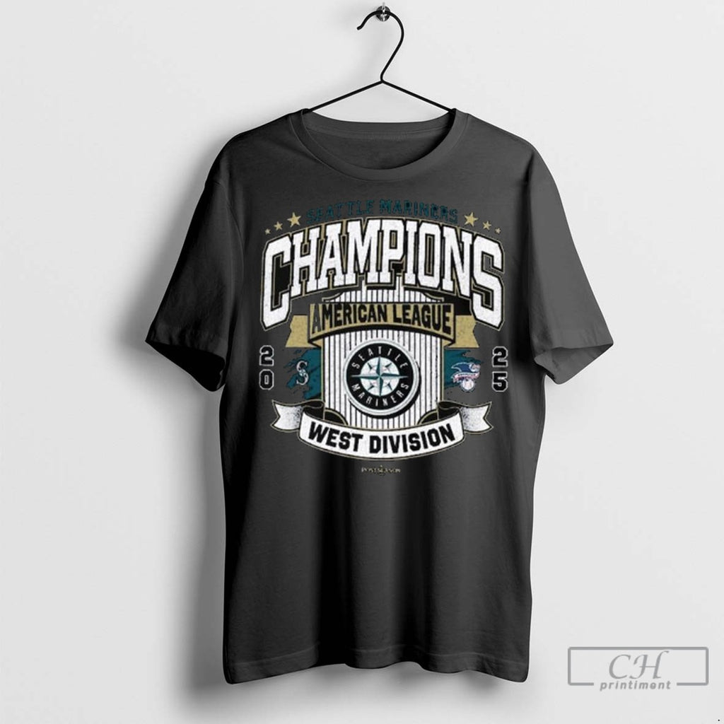 Seattle Mariners 47 2025 Al West Division Champions Franklin Long Sleve