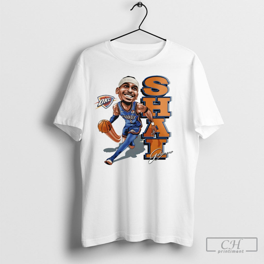 Shai Gilgeous Alexander Caricature Okc Champions Nba 2025 T Shirts