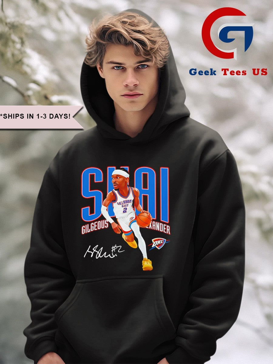 Shai Gilgeous-Alexander Oklahoma City Thunder 2025 caricature shirt Unisex , , , Long Sleeve Tee