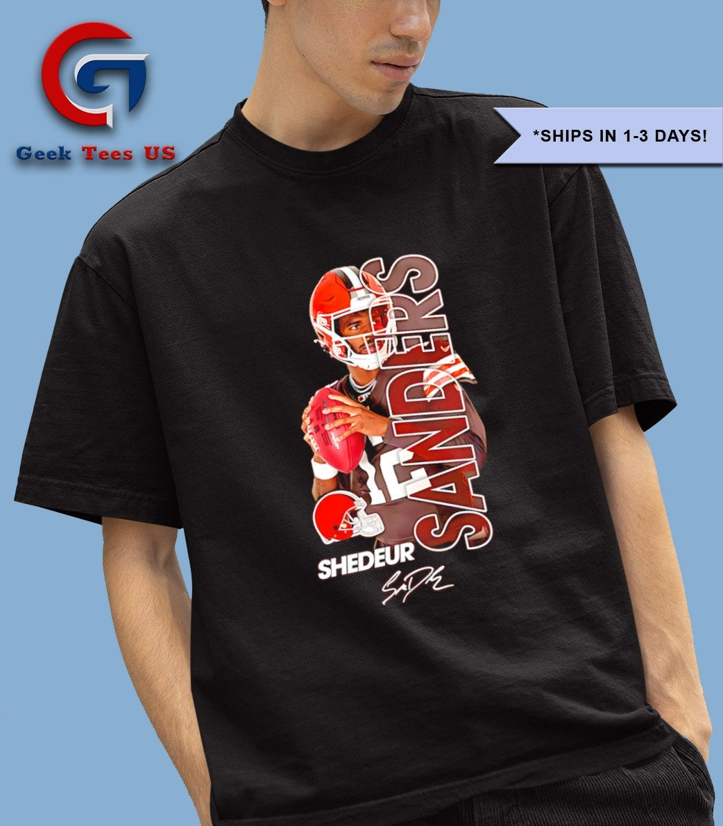 Shedeur Sanders Cleveland Browns football signature shirt Unisex , , , Long Sleeve Tee