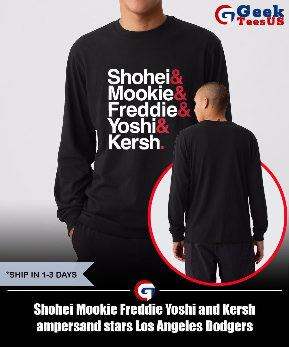 Shohei Mookie Freddie Yoshi and Kersh ampersand stars Los Angeles Dodgers baseball shirt Unisex , , , Long Sleeve Tee