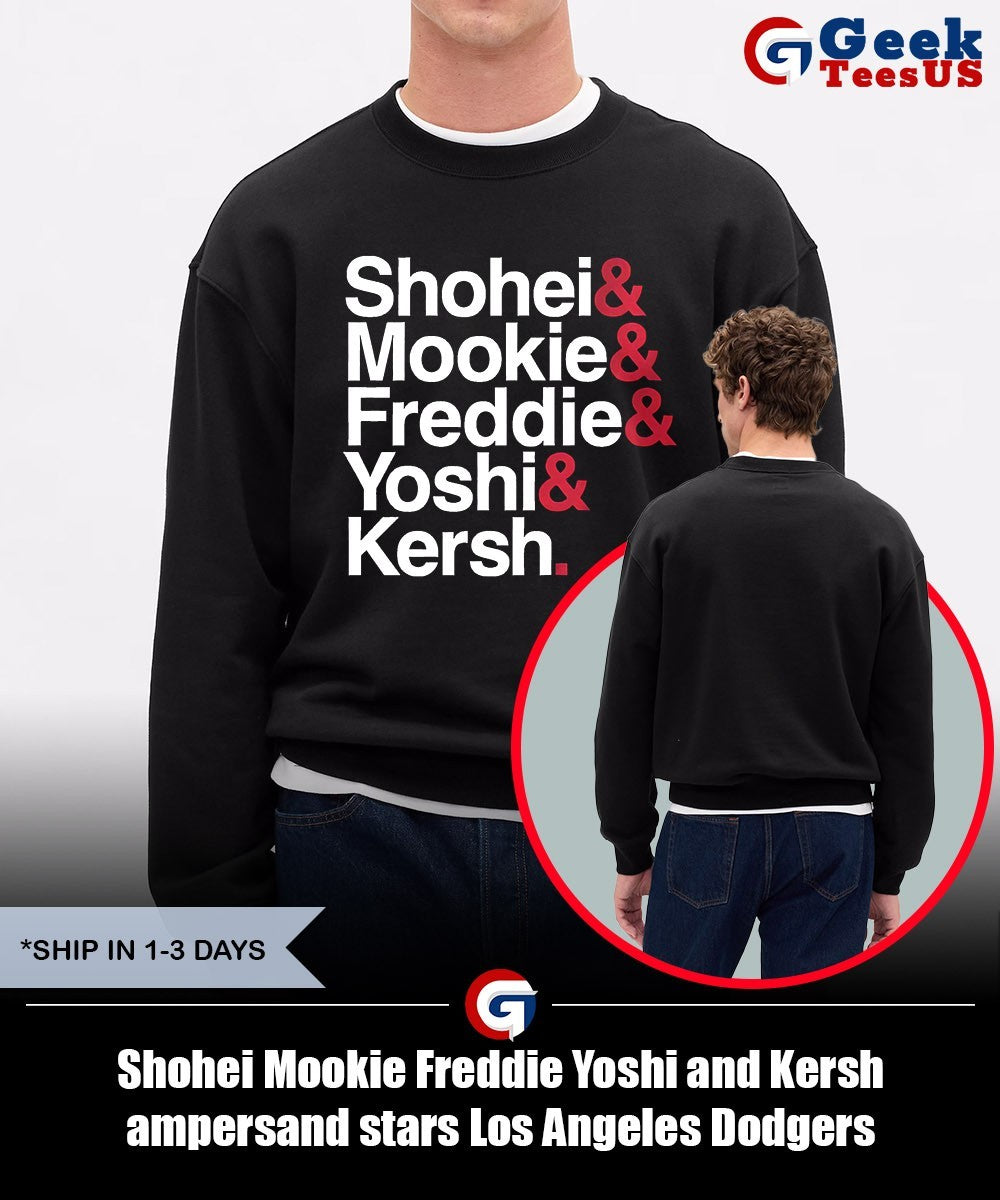 Shohei Mookie Freddie Yoshi and Kersh ampersand stars Los Angeles Dodgers baseball shirt Unisex , , , Long Sleeve Tee
