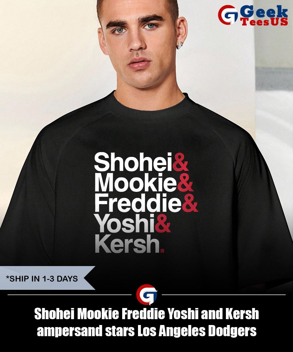 Shohei Mookie Freddie Yoshi and Kersh ampersand stars Los Angeles Dodgers baseball shirt Unisex , , , Long Sleeve Tee