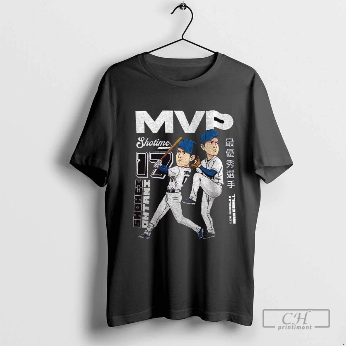 Shohei Ohtani Los Angeles Dodgers Dual Threat Mvp Caricature