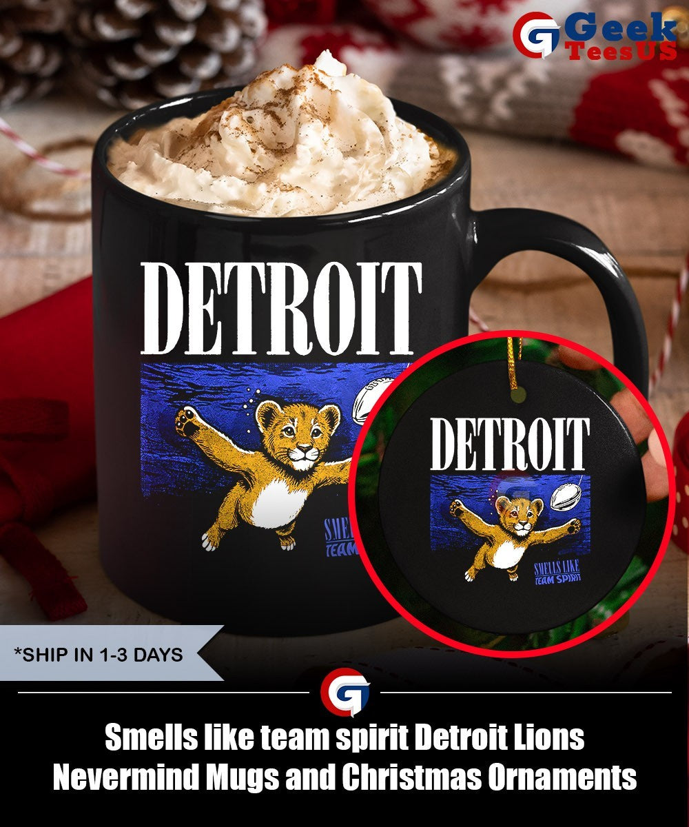 Smells like team spirit Detroit Lions Nevermind shirt Unisex , , , Long Sleeve Tee