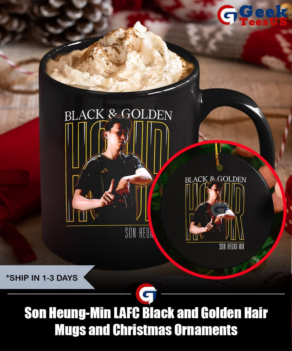 Son Heung-Min LAFC Black and Golden Hair shirt Unisex , , , Long Sleeve Tee