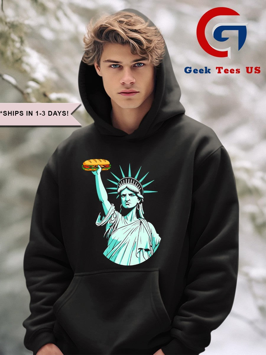 Statue of Liberty Sandwich Guy DC shirt Unisex , , , Long Sleeve Tee