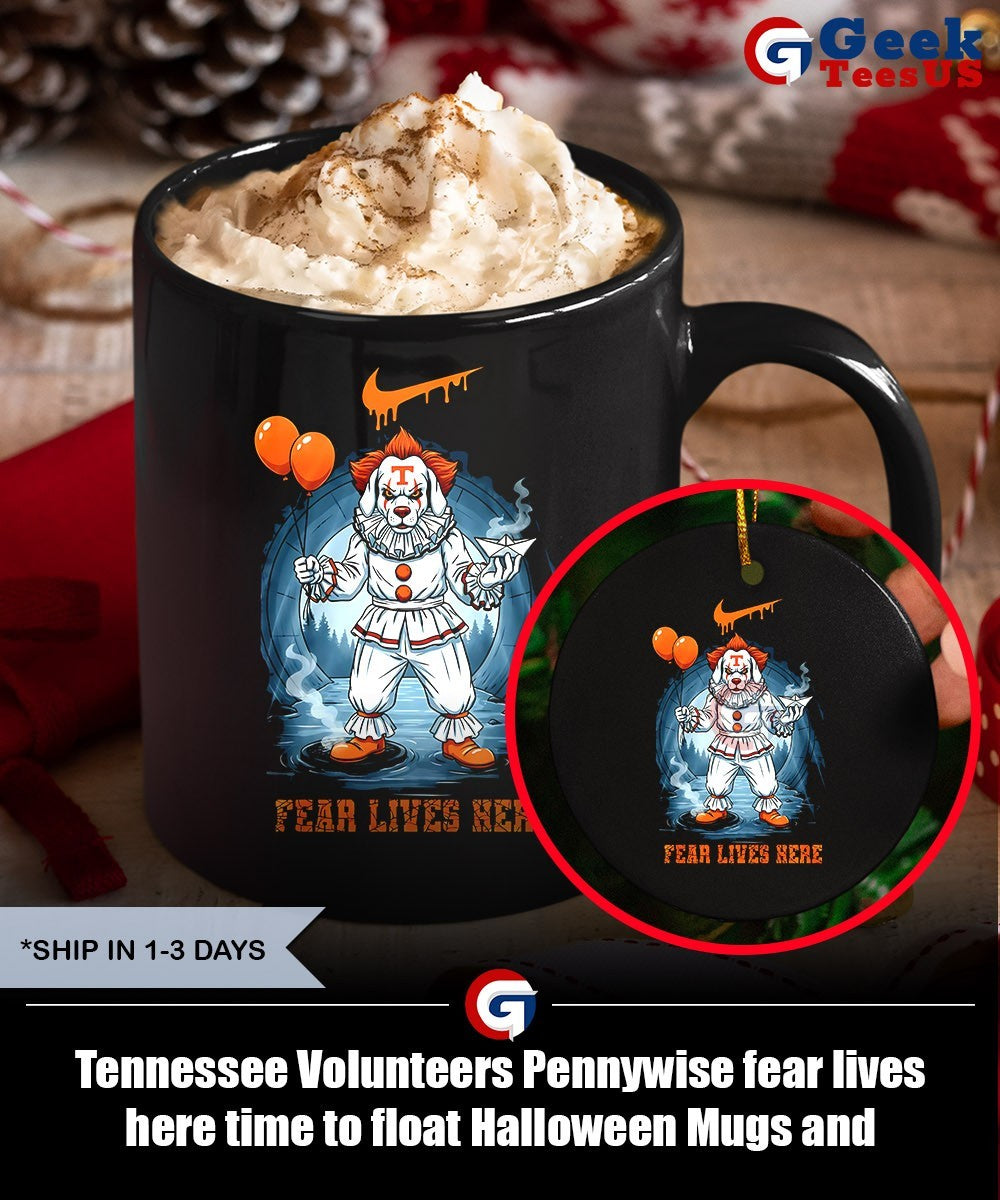 Tennessee Volunteers Pennywise fear lives here time to float Halloween shirt Unisex , , , Long Sleeve Tee
