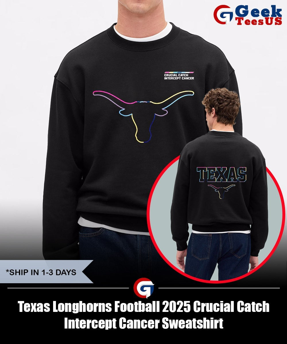Texas Longhorns Football 2025 Crucial Catch Intercept Cancer shirt Unisex , , , Long Sleeve Tee