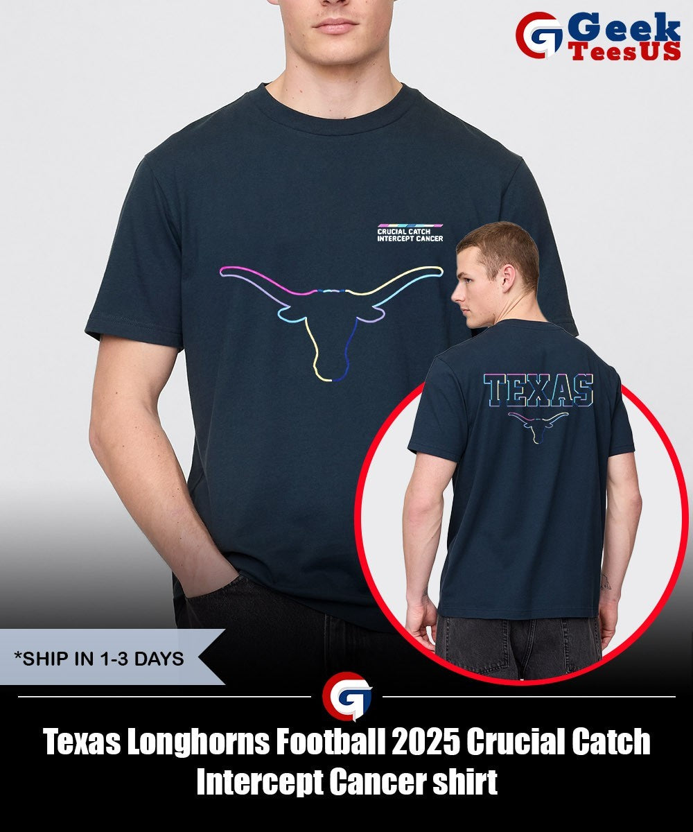 Texas Longhorns Football 2025 Crucial Catch Intercept Cancer shirt Unisex , , , Long Sleeve Tee