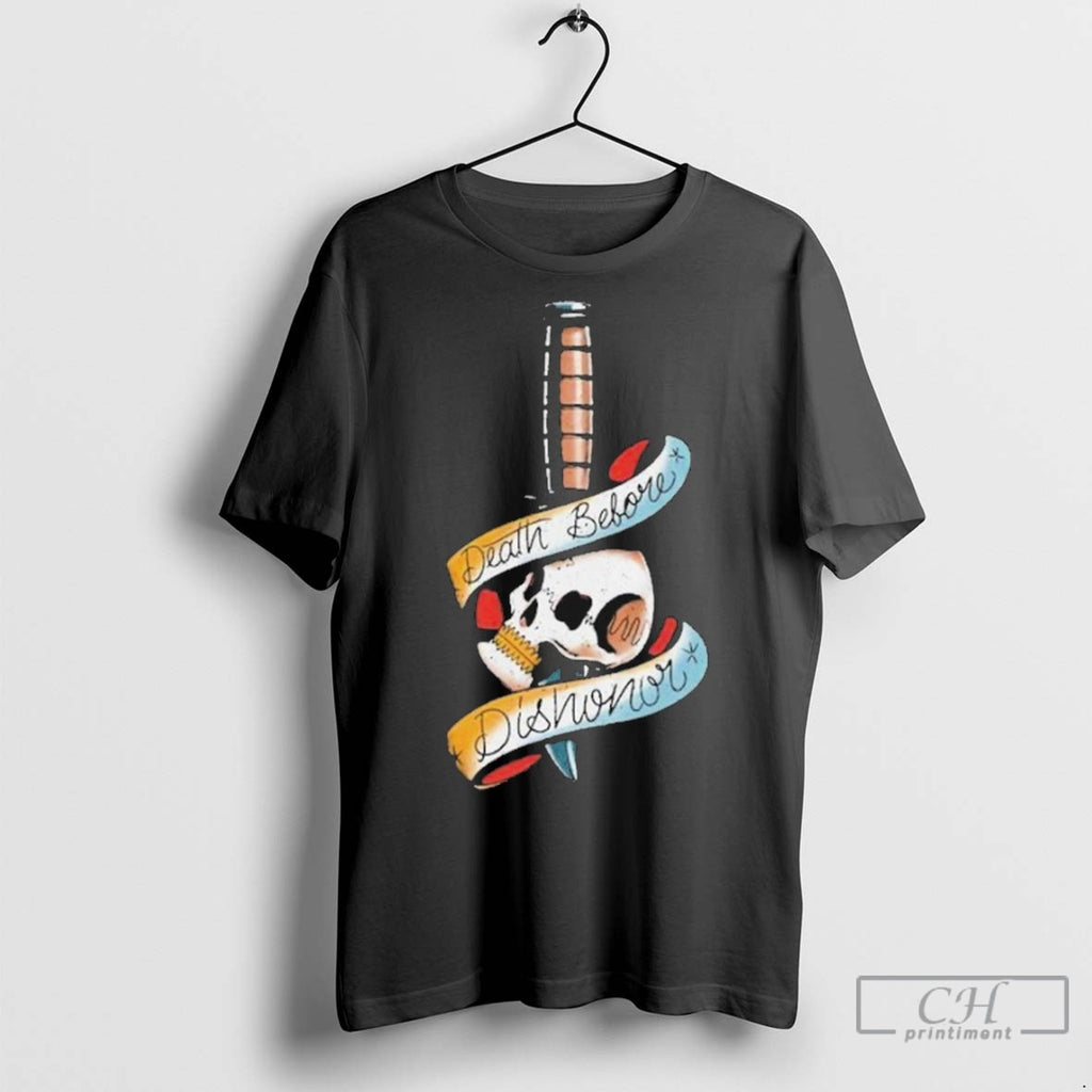 The Fat Electrician Death Before Dishonor Skull Knife T Shirt Jpg