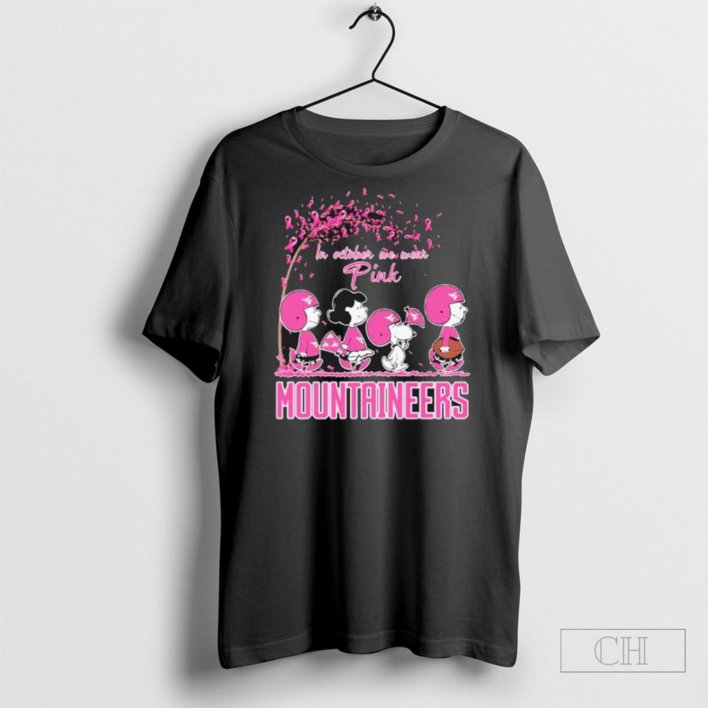 The Peanuts Walking X West Virginia Mountaineers In October We Wear Pink Shirts