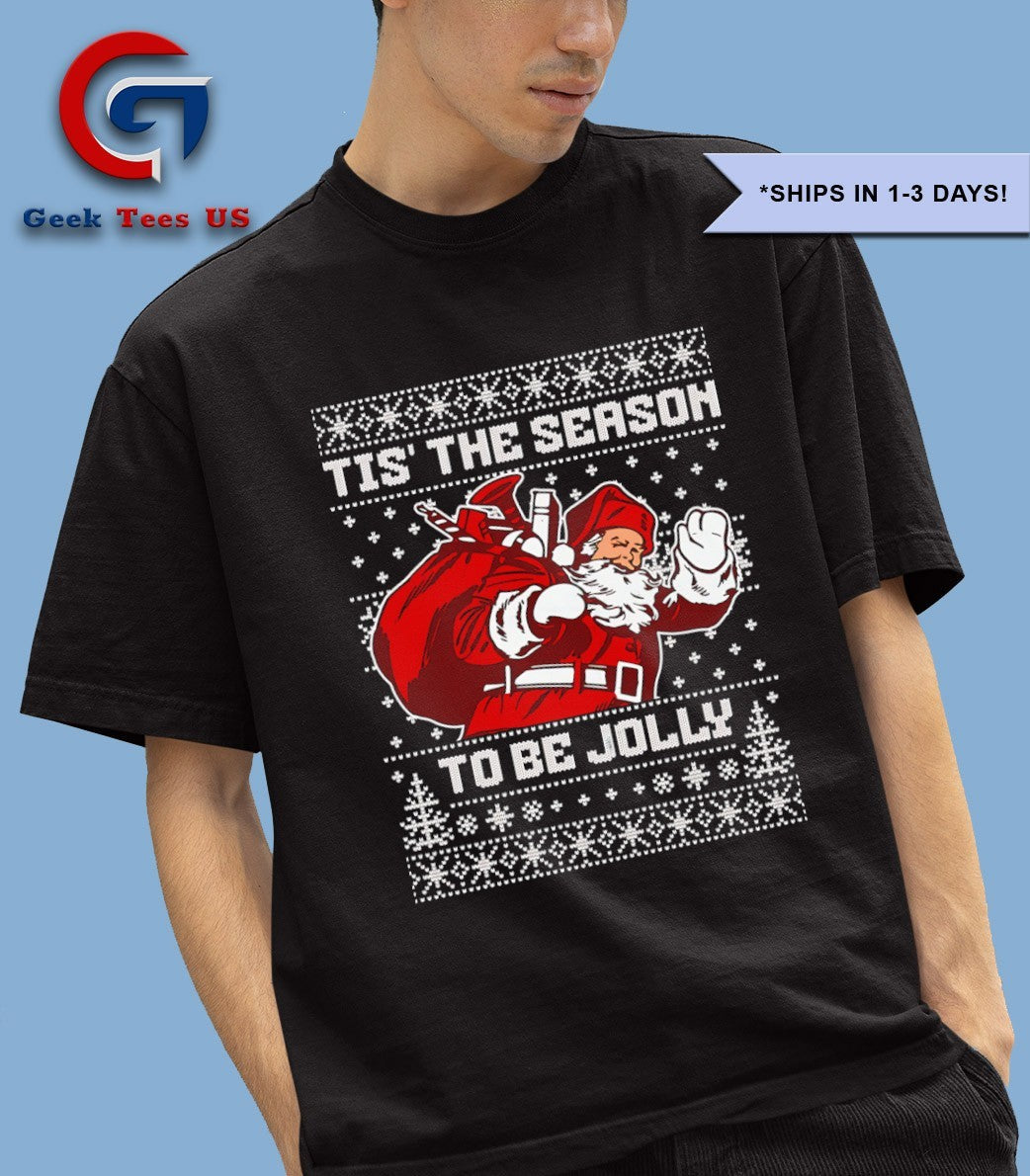 Tis The Season To Be Jolly Santa Claus ugly Christmas 2025 shirt Unisex , , , Long Sleeve Tee