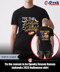 Tis the season to be Spooky Season Kansas Jayhawks 2025 Halloween shirt Unisex , , , Long Sleeve Tee