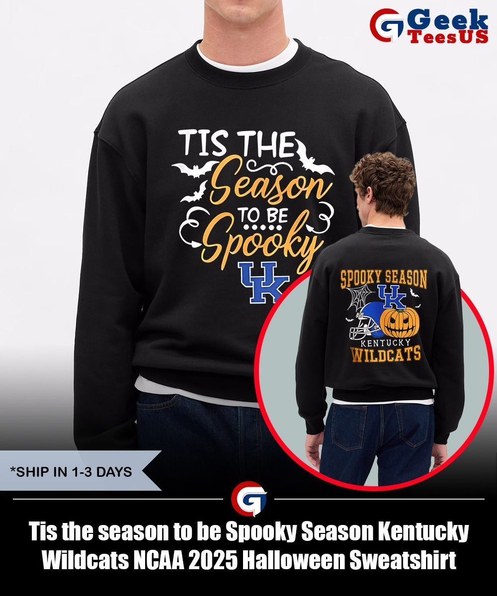 Tis the season to be Spooky Season Kentucky Wildcats NCAA 2025 Halloween shirt Unisex , , , Long Sleeve Tee