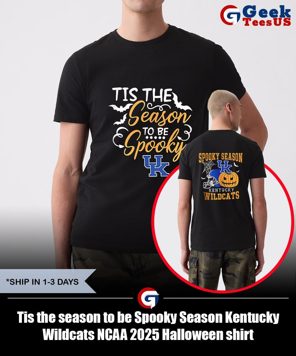 Tis the season to be Spooky Season Kentucky Wildcats NCAA 2025 Halloween shirt Unisex , , , Long Sleeve Tee