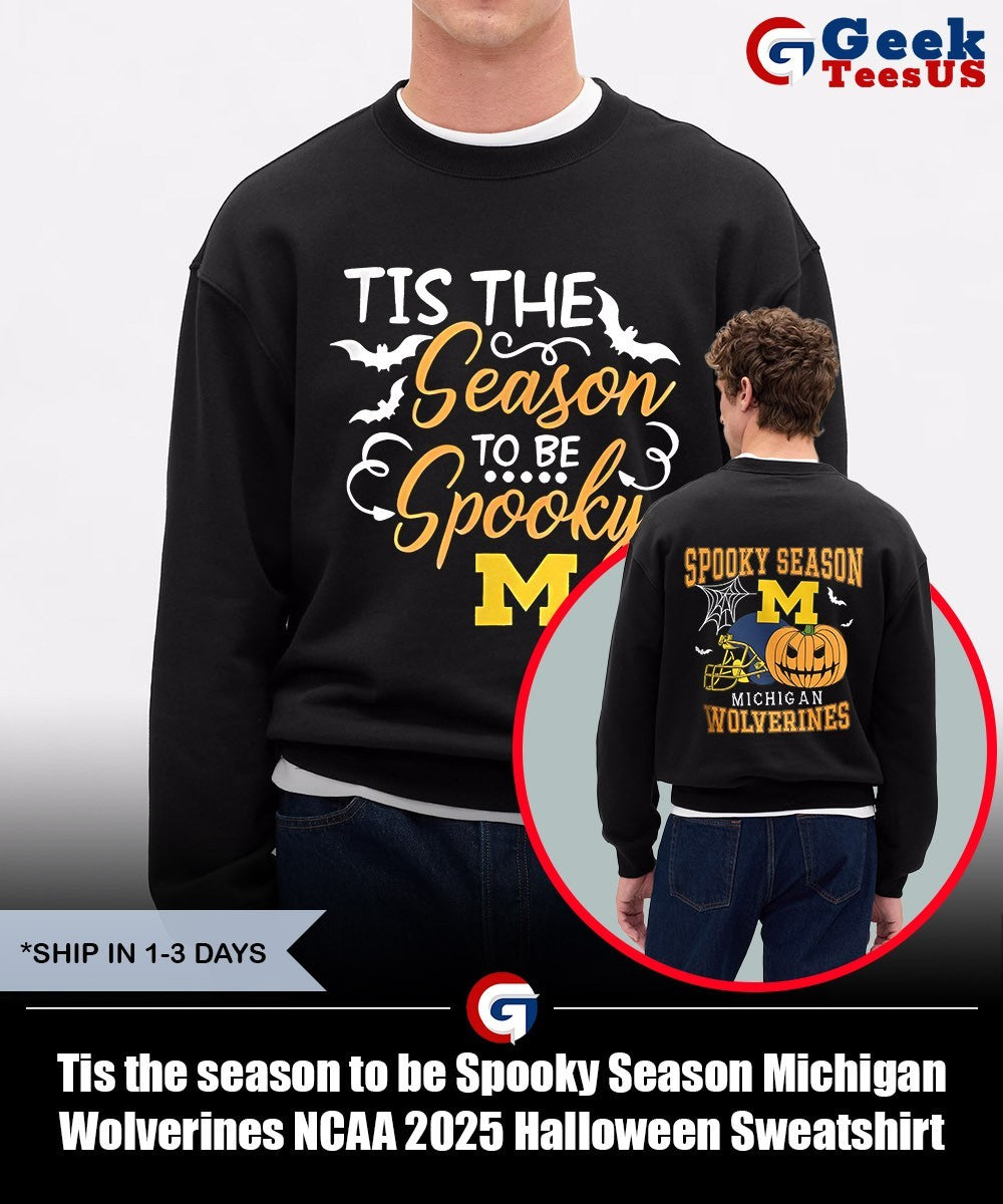 Tis the season to be Spooky Season Michigan Wolverines NCAA 2025 Halloween shirt Unisex , , , Long Sleeve Tee