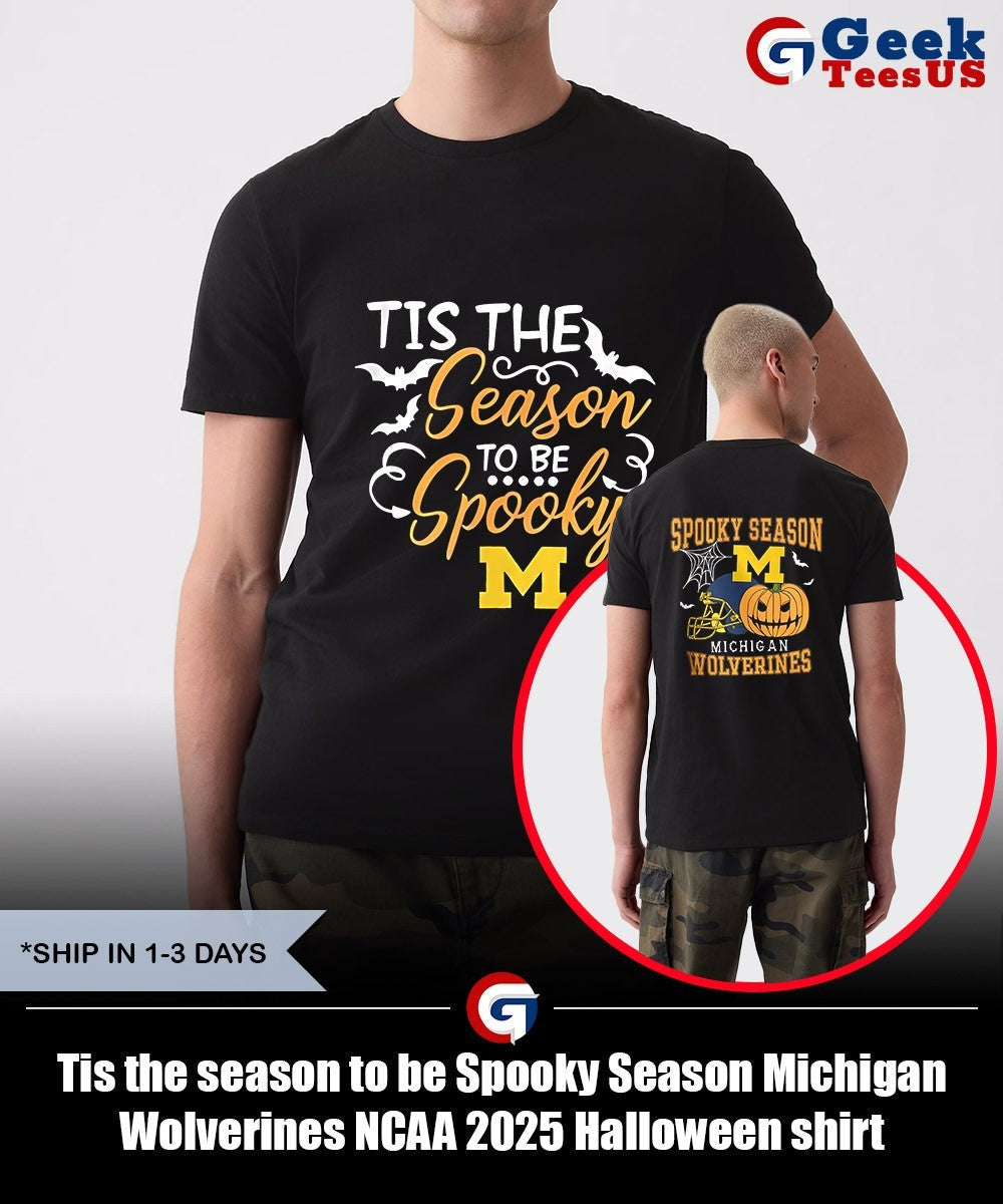 Tis the season to be Spooky Season Michigan Wolverines NCAA 2025 Halloween shirt Unisex , , , Long Sleeve Tee