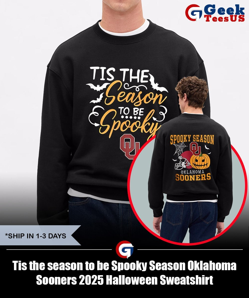 Tis the season to be Spooky Season Oklahoma Sooners 2025 Halloween shirt Unisex , , , Long Sleeve Tee