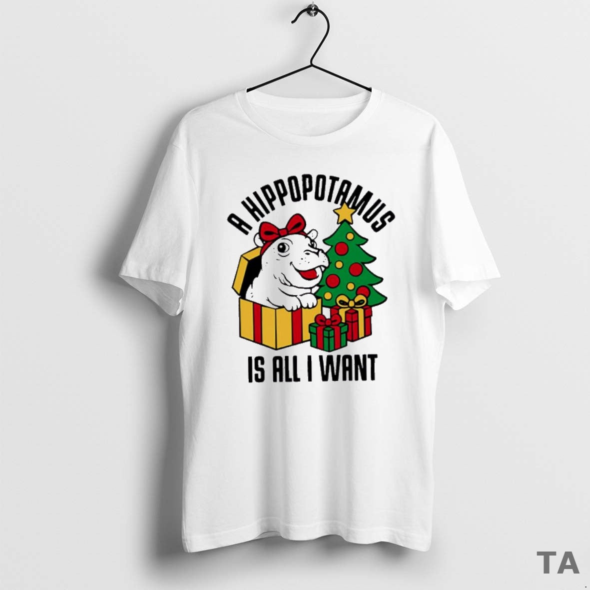 Top A Hippopotamus Is All I Want Christmas T Shirt Sweater
