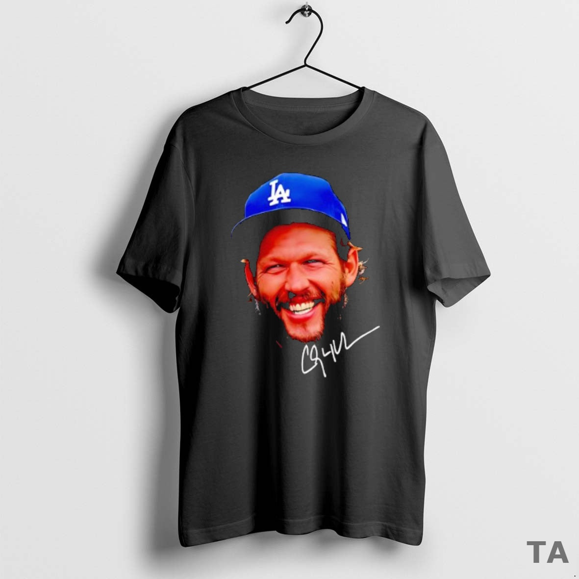 Top Big Face Clayton Kershaw 3x World Series Champion Signature T Shirt Sweater