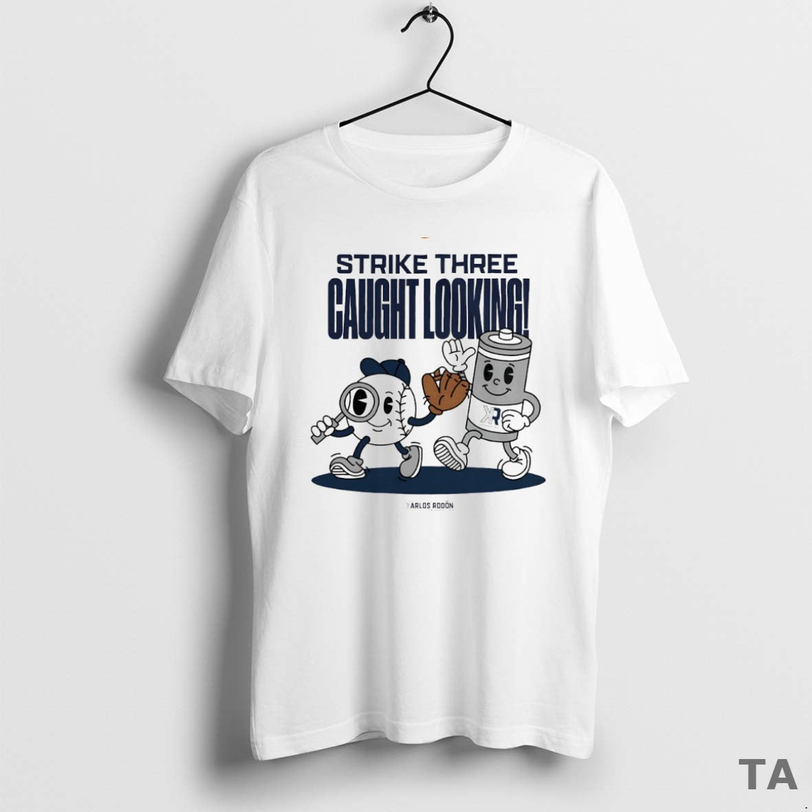 Top Carlos Rodons Wife Ashley Strike Three Caught Looking Cartoon Circle T Shirt Sweater