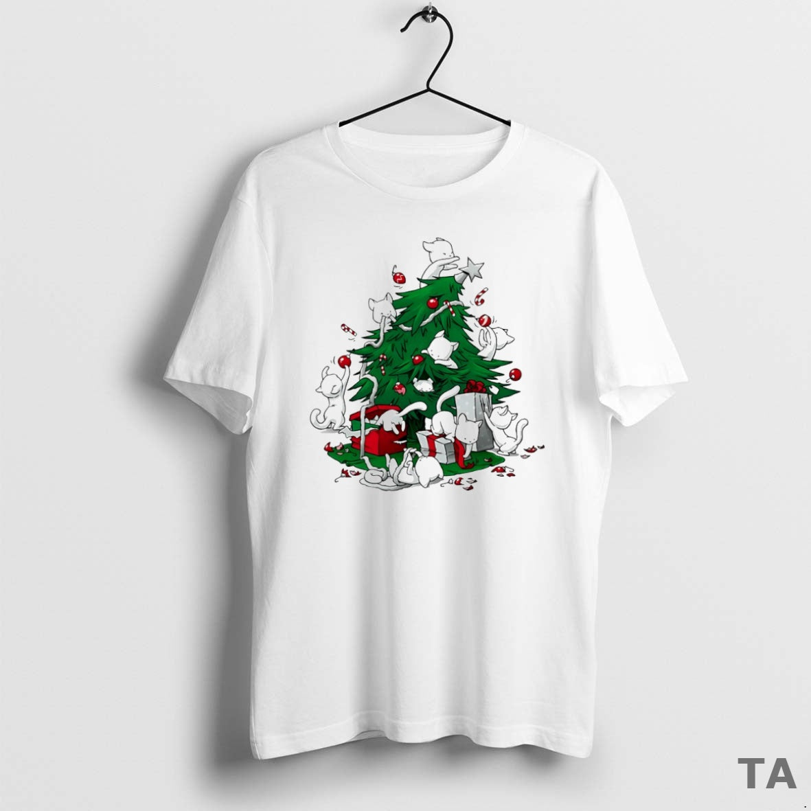 Top Cat Christmas Tree Circle T Shirt Sweater