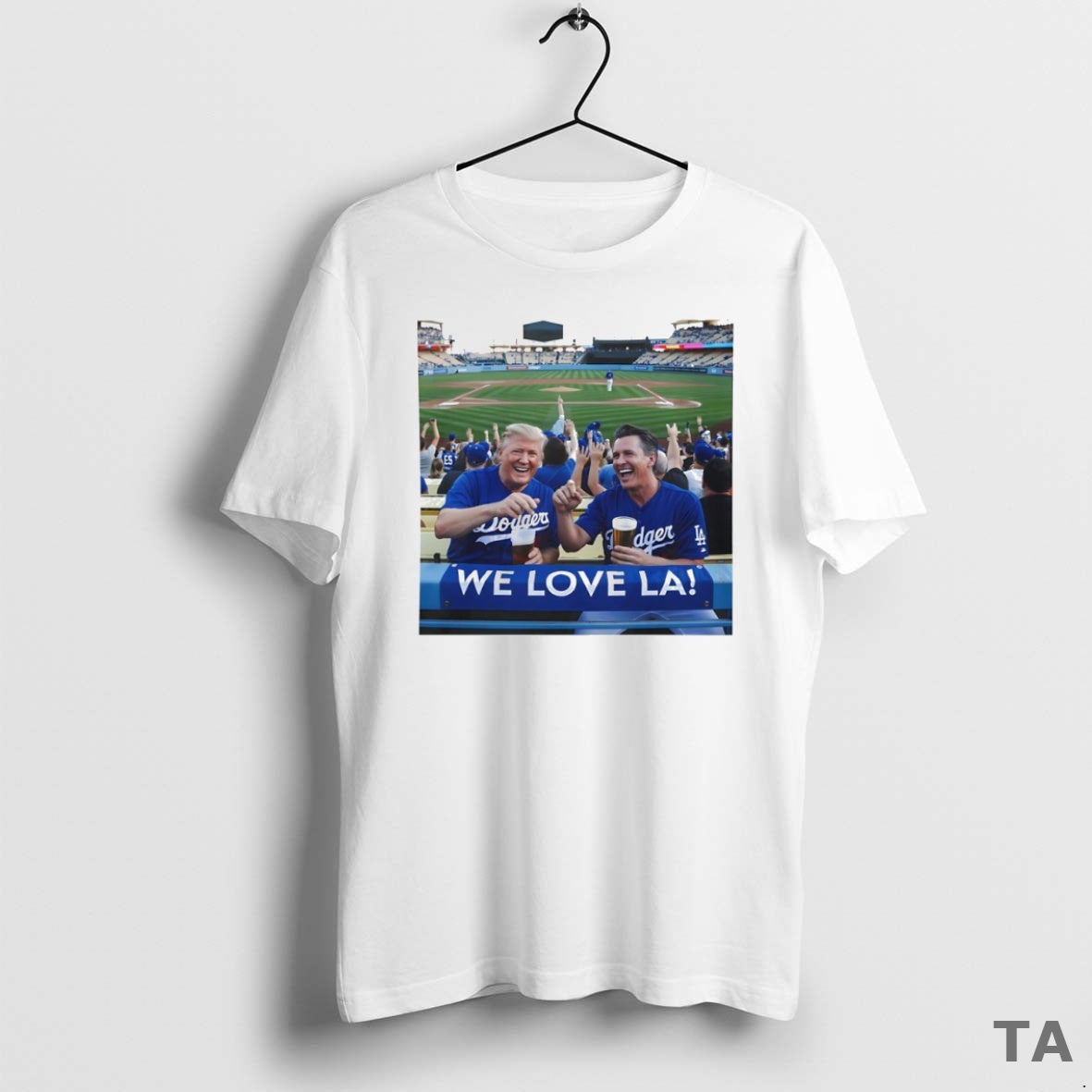 Top Donald Trump And Gavin Newsom We Love La Los Angeles Dodgers Circle