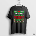 Top Figure Skater Gift Skating Cookies Christmas Movies Repeat Ugly Xmas T Shirt Sweater