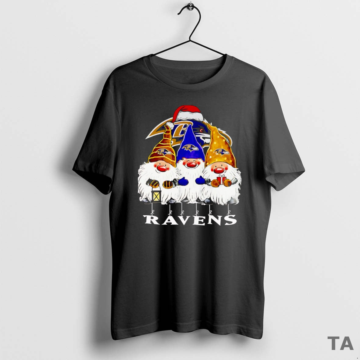 Top Gnomes Baltimore Ravens Christmas T Shirt Sweater