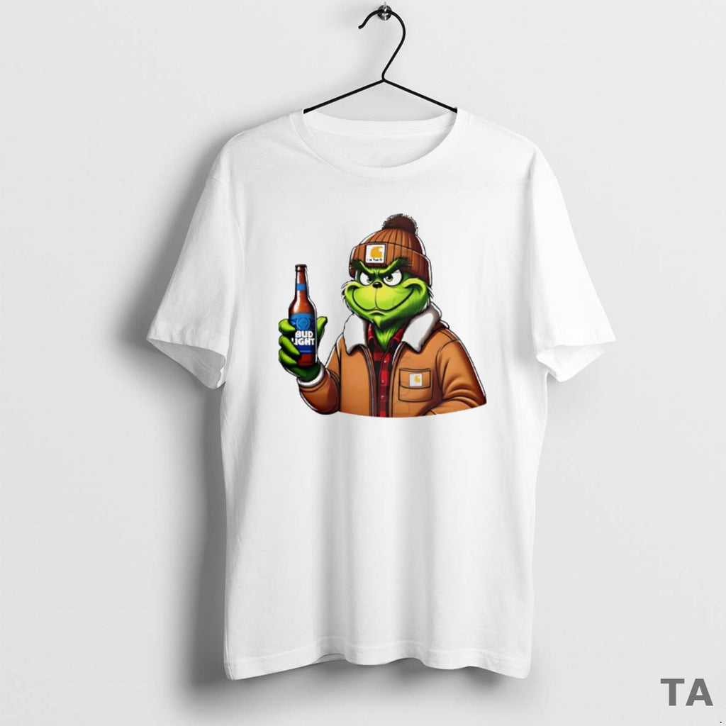 Top Grinch Drinking Beer Bud Light T Shirt Sweater