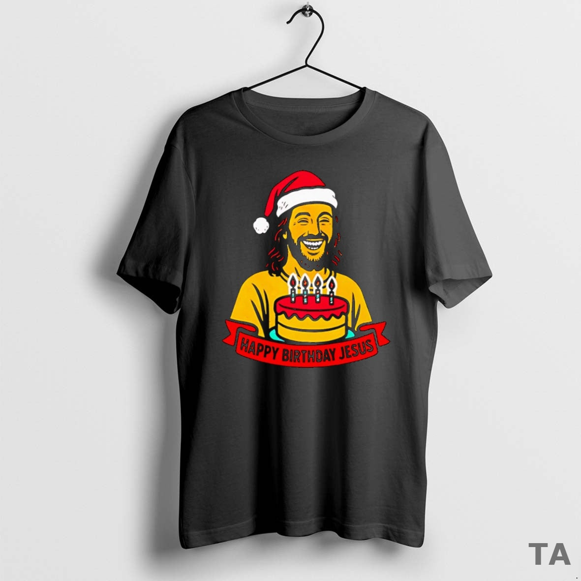Top Happy Birthday Jesus Christmas Hat Birthday Cake T Shirt Sweater