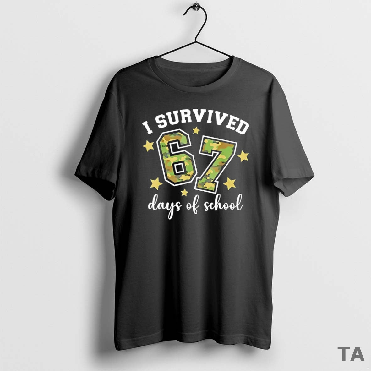 Top I Survived 67 Days Of School Camo T Shirt Sweater