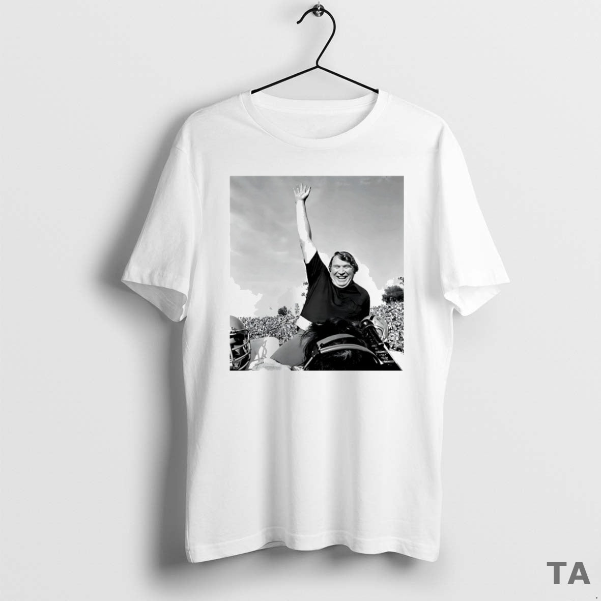 Top John Madden Oakland Raiders Photo Circle T Shirt Sweater