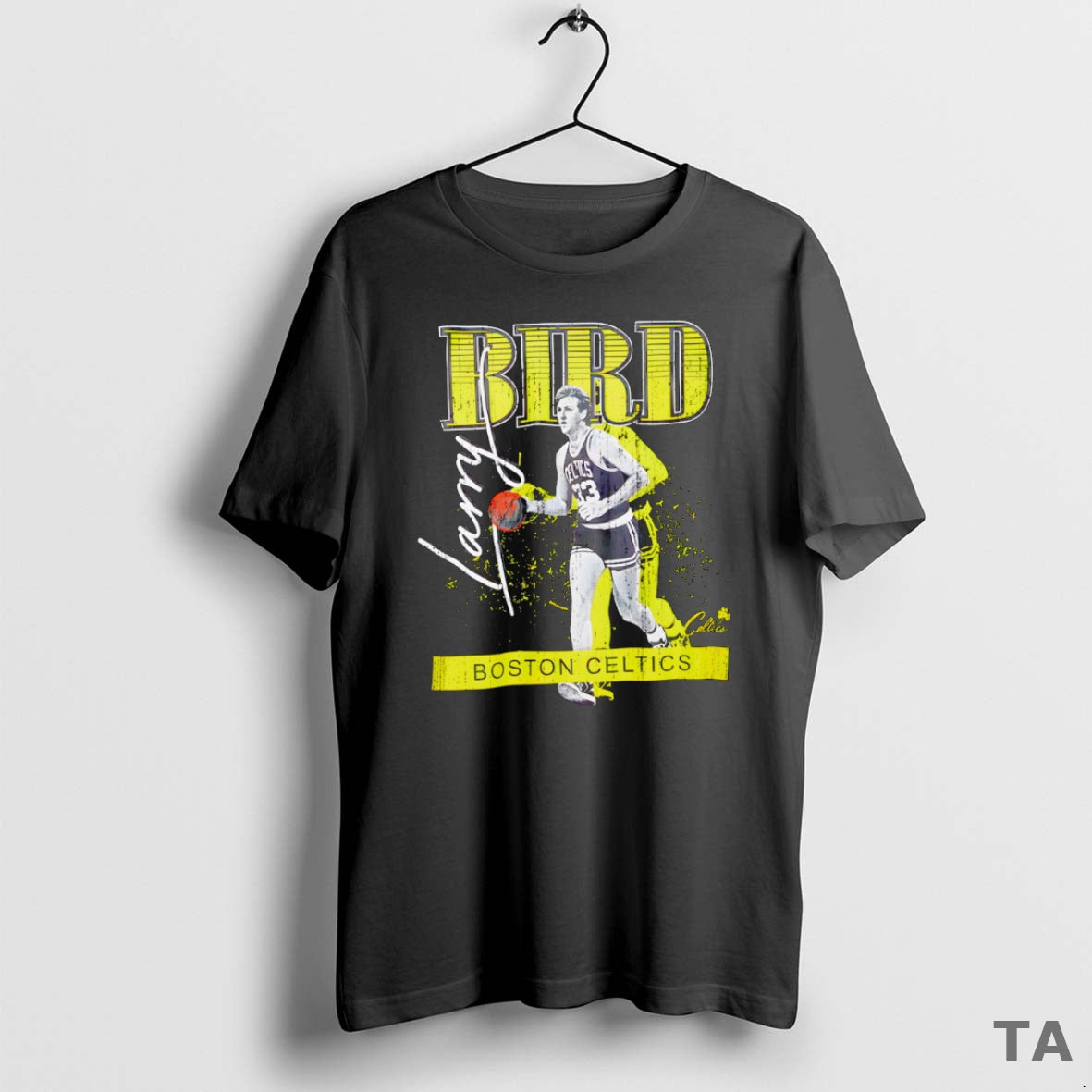 Top Larry Bird Boston Celtics Mitchell And Ness Neon Pop T Shirt Sweater