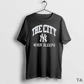 Top New York Yankees Never Sleeps Logo T Shirt Sweater