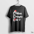 Top Nice Naughty 6 7 Meme 6 7 Christmas Hat Six Seven T Shirt Sweater