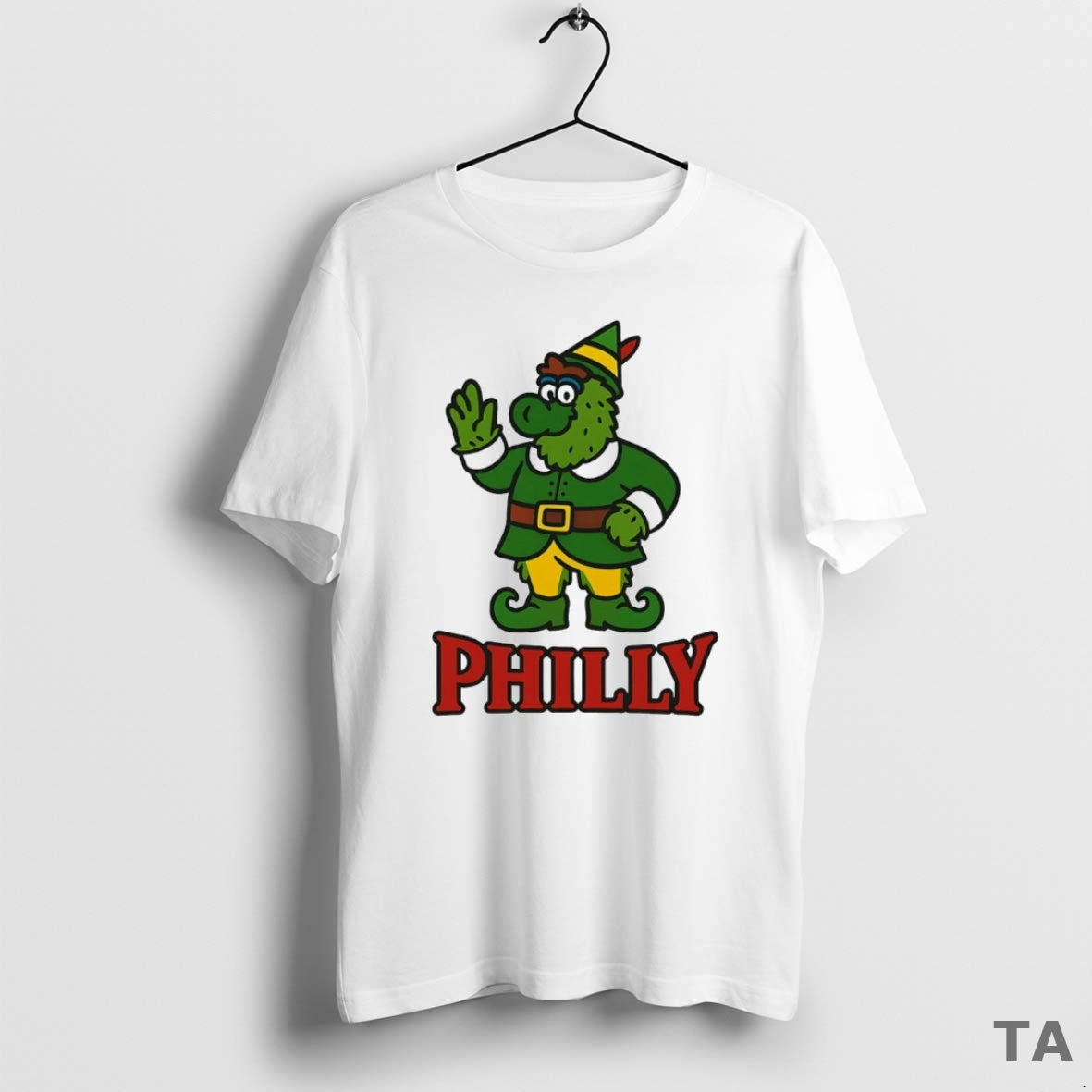 Top Philadelphia Phillies Christmas Elf X Phillie Phanatic Mascot Circle T Shirt Sweater