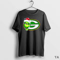 Top Premium Grinch Peeking Through Green Bay Packers Christmas Holiday T Shirt Sweater
