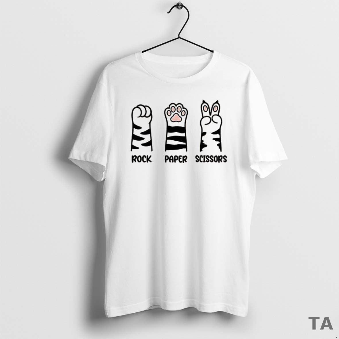 Top Rock Paper Scissors Cat Paw T Shirt Sweater