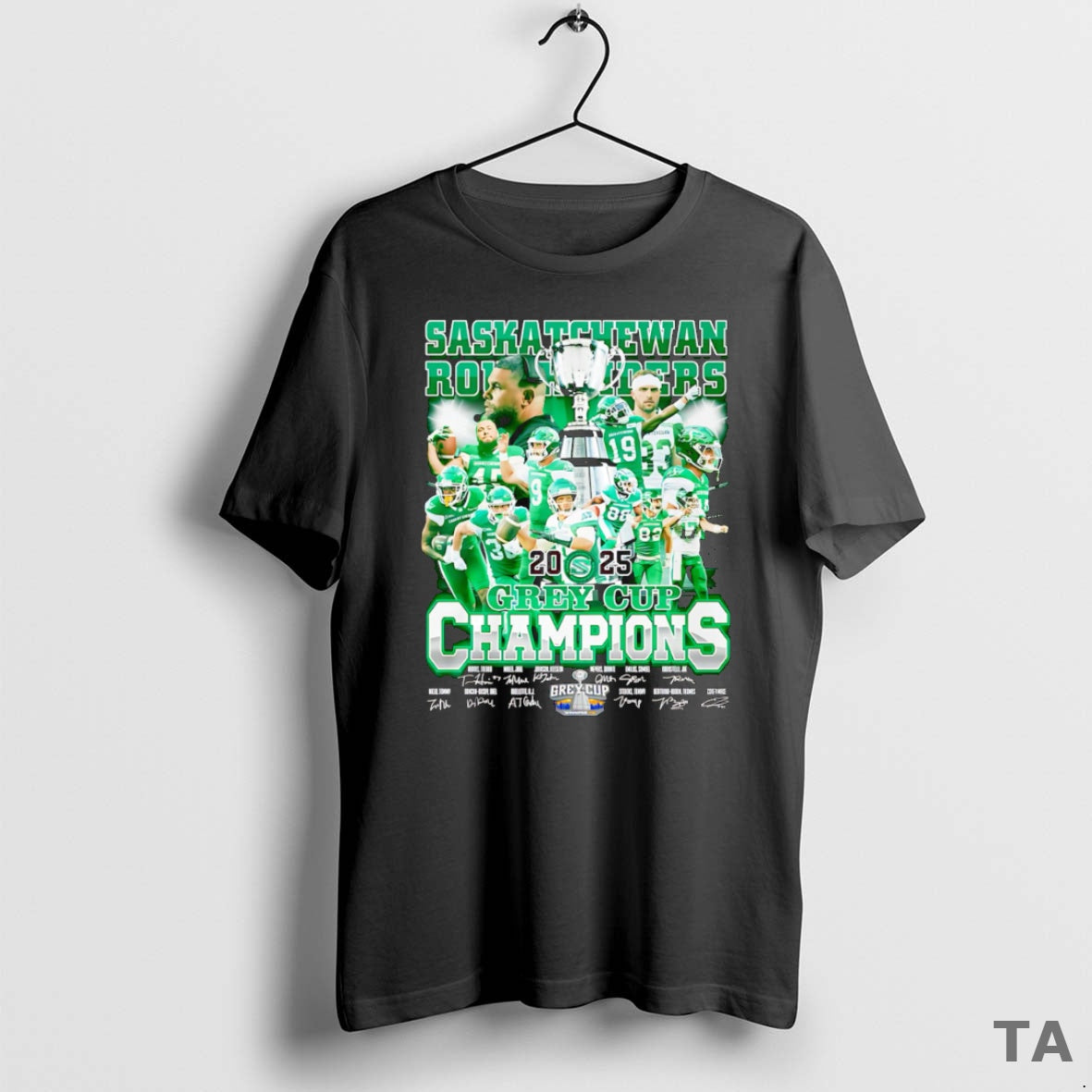 Top Saskatchewan Roughriders 2025 Grey Cup Champions Signature T Shirt Sweater
